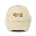 Mama Distressed Baseball Cap — Retro Pastel Embroidered Mom Hat, Mother's Day Gift