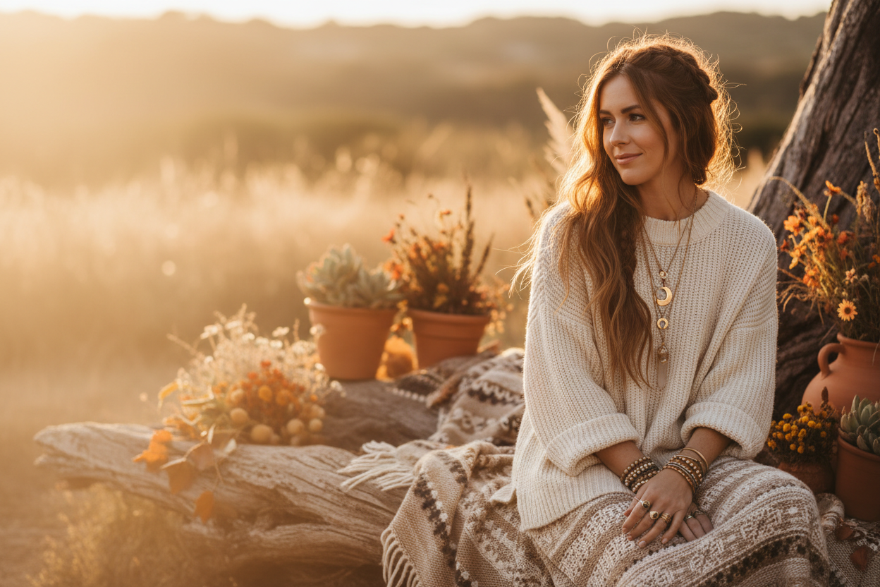 Warm boho lifestyle banner